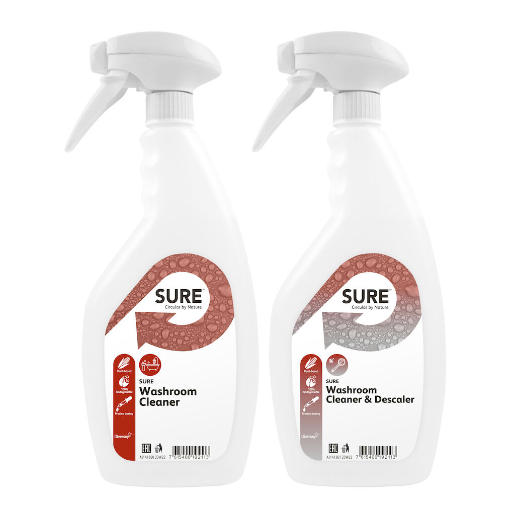SURE Washroom Cleaner & Descaler Empty Spraybottles 6x1pc - Spray bottle 750 ml Opus foam trigger white, empty for SURE Washroom Cleaner & Descaler